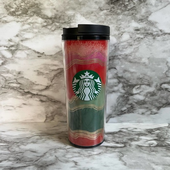 Starbucks Other - Starbucks 16oz 2022 Merry And Bright Festive Travel Tumbler Mug Lid